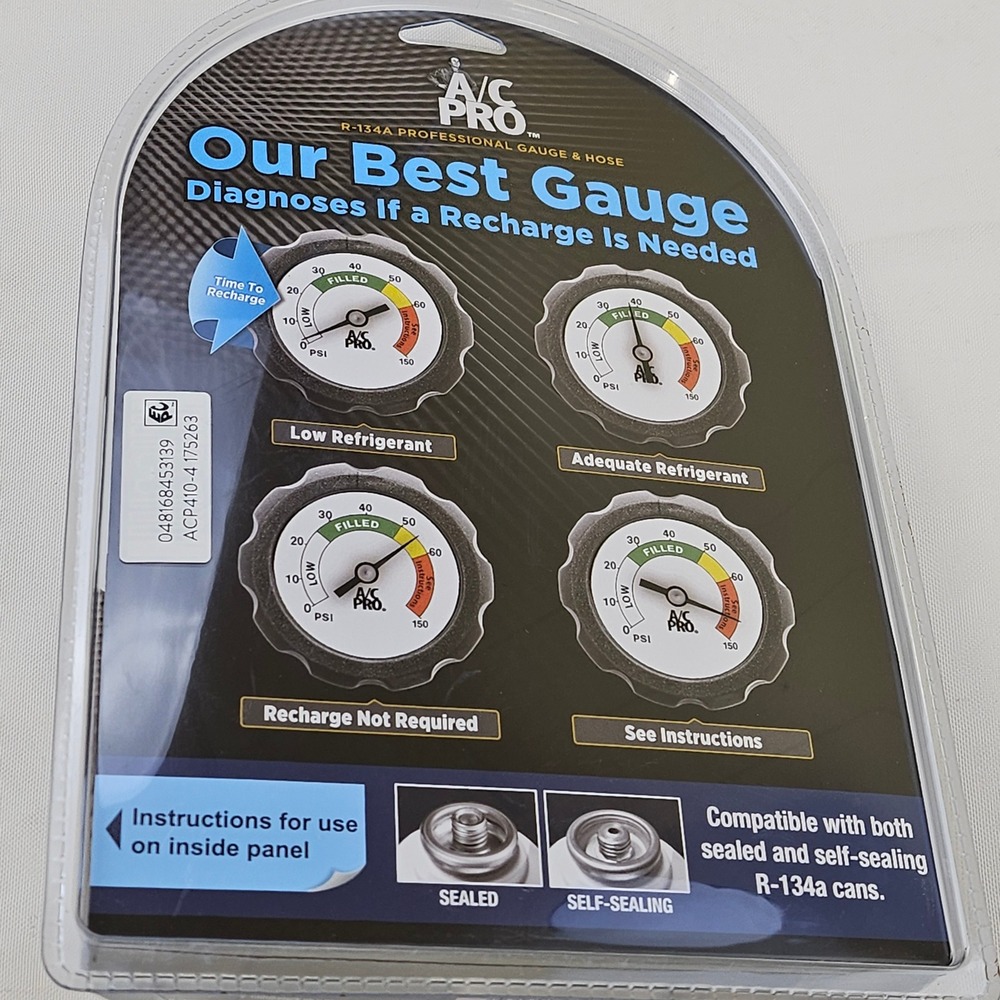 A/C Pro ACP410 R-134a Professional Gauge and Hose with 24 Inch Braided Hose NEW - Picture 6 of 6